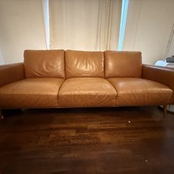 83” Addison 3+ Seater Mid-Century Modern Leather Sofa