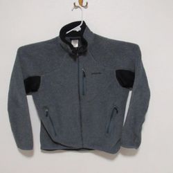 Patagonia Gray Fleece Full Zip Polartec Jacket Men's size Small Outdoor Coat