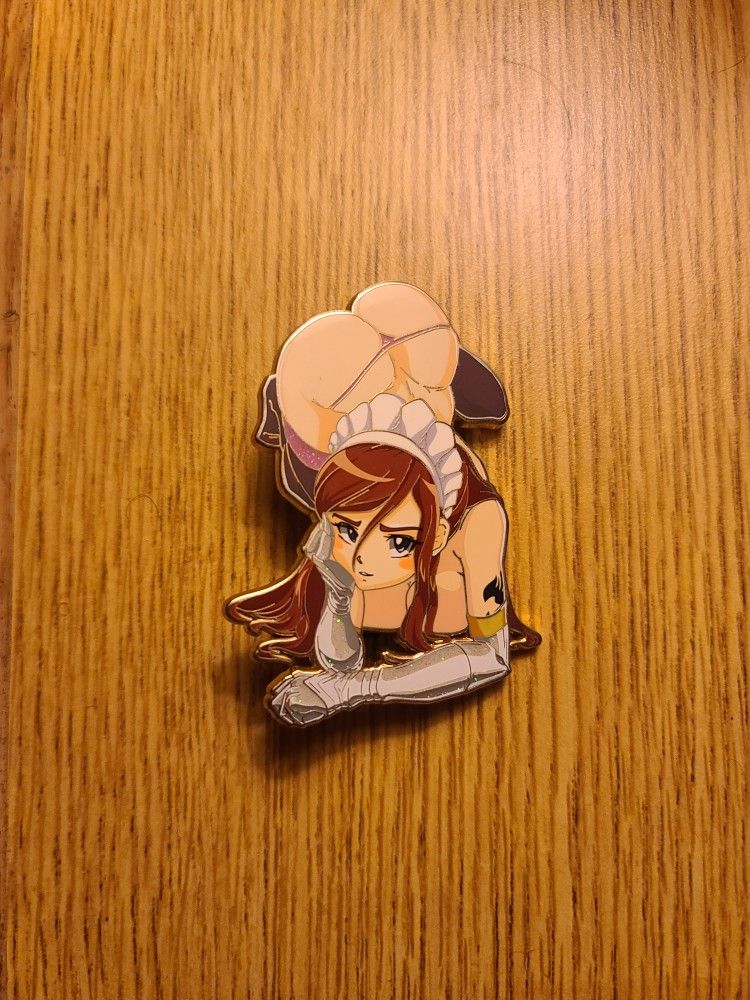 Erza Scarlet Fairy Tail Lewd Pin | Gold Plated | Anime | Hentai | Manga