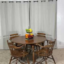 Charming Drop Leaf Kitchen Dining Table With 4 Chairs SOLID WOOD