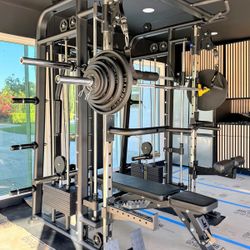 LLERO Commercial P1 Smith Machine - Weights, Mats & Bench Included - Free Delivery & Assembly