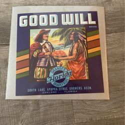 Good Will Brand Vintage Original Crate Label