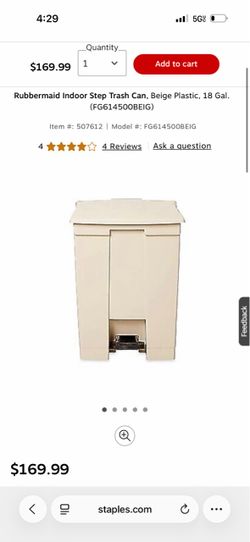 Rubbermaid 18gal trash can