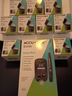 ACCU-CHEK Diabetes Test Strips Bundle New Guide Blood Glucose Meter Kit Diabetes testing 550 Lot New Sealed Good expiration dates