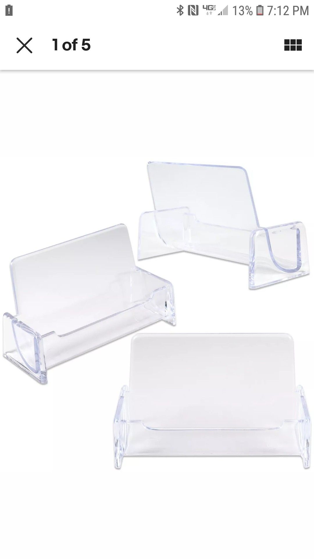 10 pcs per box Clear Acrylic Compartment Desktop Business Card Holder Display Stand