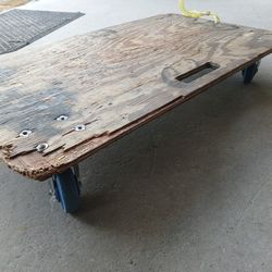Heavy duty wooden deck platform truck/cart. caster wheels 4x3".