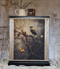 Decorative cabinet with storage.