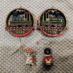 Vintage Hallmark Locomotive Christmas Ornaments from 1975 and 1976