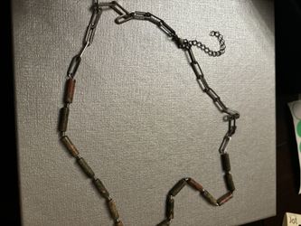Unakite Stainless Steel Necklace 
