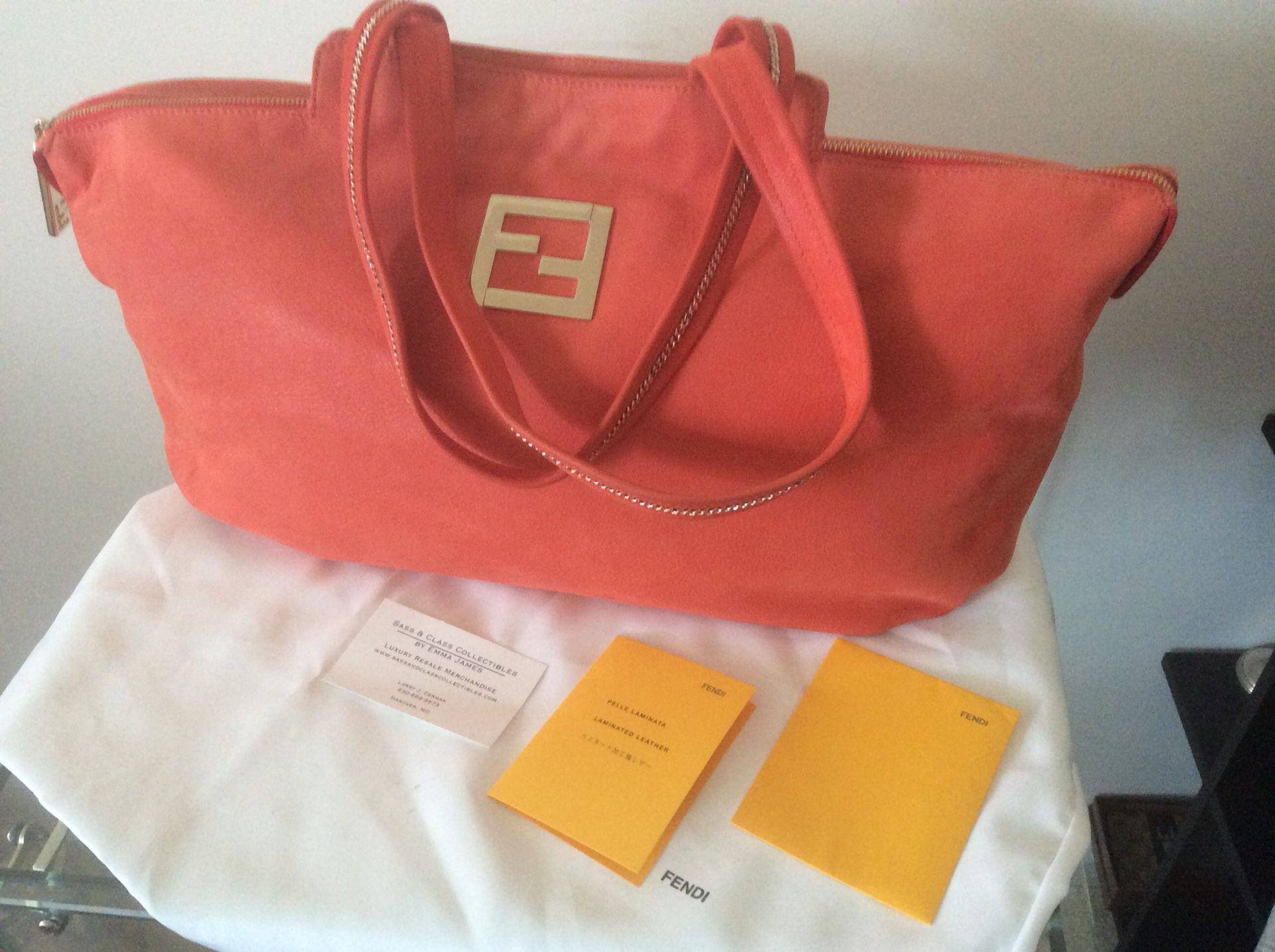 Fendi Suede Salmon Tote