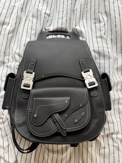 Christian Dior Saddle Black Leather Backpack
