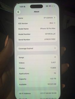 iPhone 16 Pro Max 1 Tb
