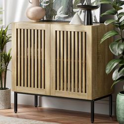 Buffet Cabinet with Storage,31.5" Farmhouse Console Table with Metal Base and Adjustable Shelf,Side