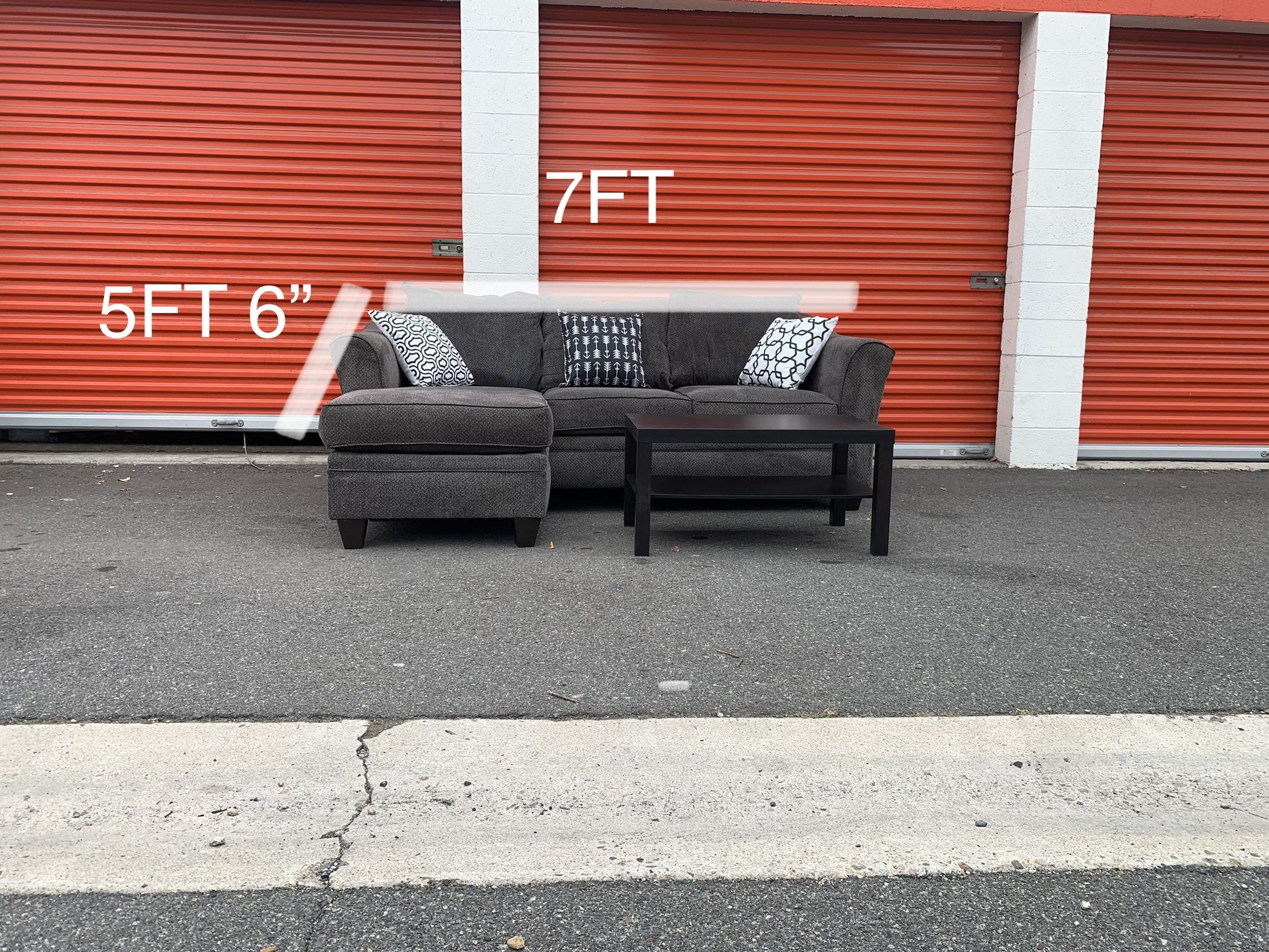 Grey Sectional Sofa With Reversible Chaise