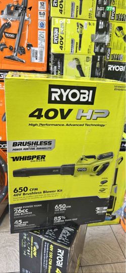 RYOBI 40V HP Brushless Whisper Series 160 MPH 650 CFM Cordless Battery Leaf Blower (Tool Only)