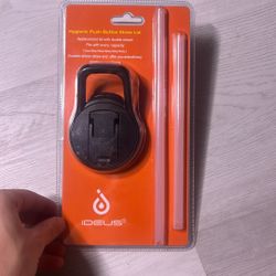 Replacement Straw Lid with Carrying Handle for IDEUS Wide Mouth 12 18 24 32 40 64 oz Insulated Sports Water Bottles, BPA Free, 2 Straws, Black