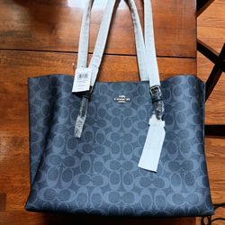 Coach Purse & Wallet Set Dark Navy Blue