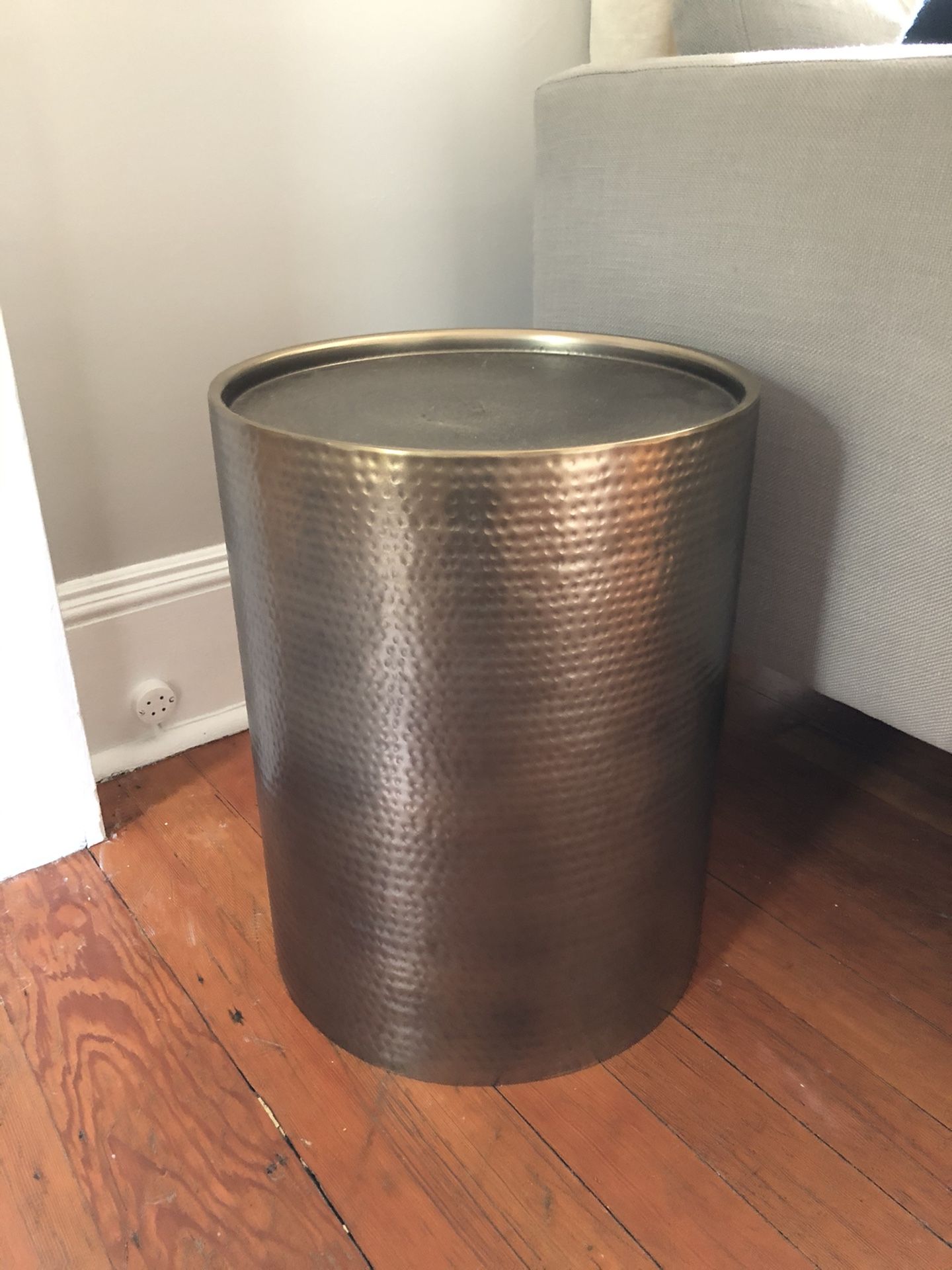 Gold Manila Cylinder Drum Accent or End Table - Project 62