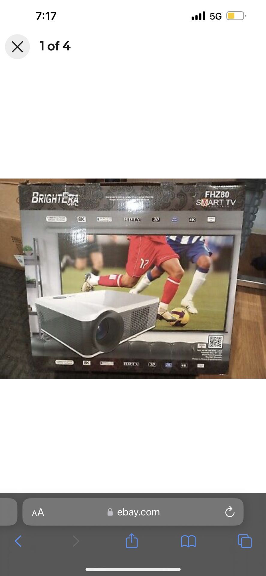 BRIGHTERA VPL 8k Projector W/ BRIGHT ERA 100in PROJECTOR SCREEN HOME OR PROFEESIONAL USE ‼️ 