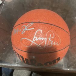 signed Larry Bird Basketball