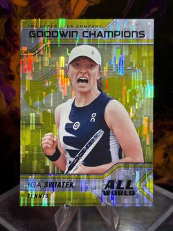 Iga Swiatek 2023 Upper Deck Goodwin Champions - All-World Yellow