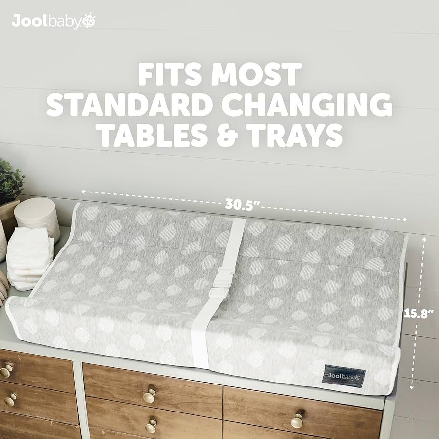 Baby Soft Changing Pad + Washable Cover, Non-Slip - Fits Standard Changing Tables & Dressers