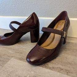 Wine Red Memory Foam Pumps