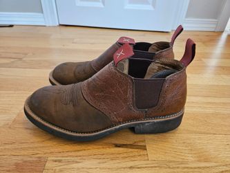 Western Style Men's Brown Leather Chelsea boots Size 10