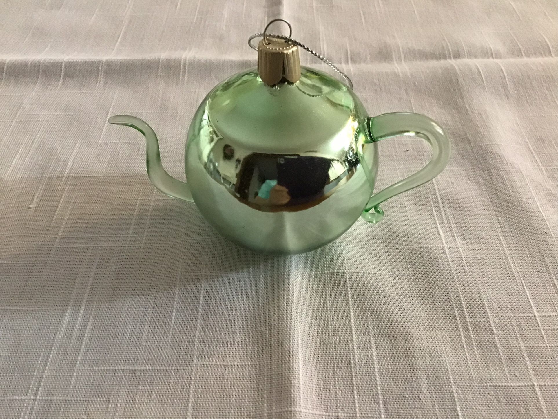 Martha Stewart Vintage Glass Teapot Ornament 