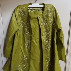 Jessica Taylor Leather Jacket & Skirt Set – Size M 