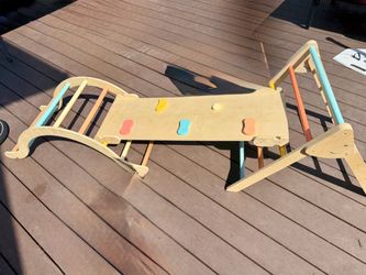 3 Piece Wooden Pikler Climbing Set – Triangle, Arch & Ramp