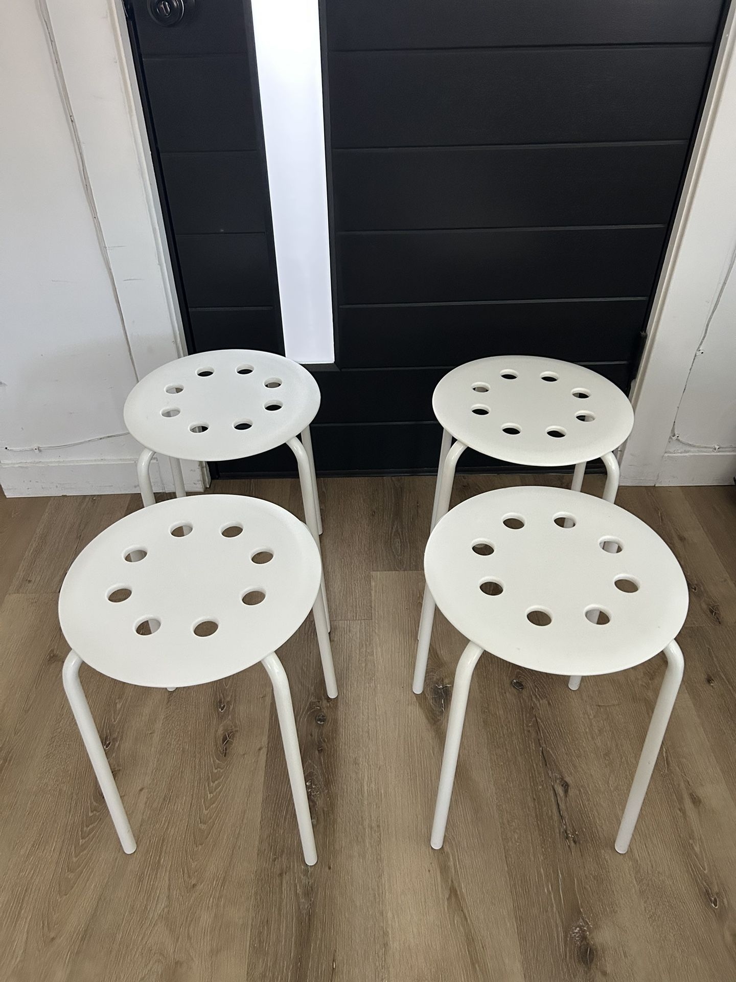 White Ikea Stools (Marius)