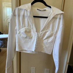 Zara Corset Poplin Crop 