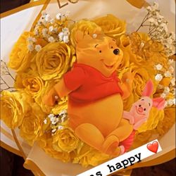 Winnie The Pooh Bouquet Ramo Buchon De Winnie Pooh 25 Roses 🌹 Mother day Day 