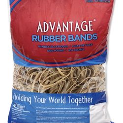 Alliance Rubber 26314 Advantage Rubber Bands Size #31, 1 lb Bag Contains Approx. 850 Bands (2 1/2" x 1/8", Natural Crepe) B.