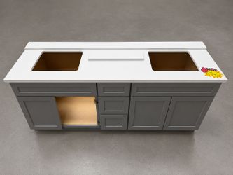 🔥 CLEARANCE SALE — HUGE PRICE DROP! 🔥  ✨ 72" Pure White Double Sink Vanity Top ✨