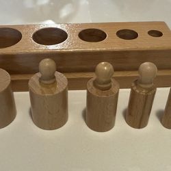 Montessori Cylinder Blocks - Set of 4 for Visual Discrimination of Size