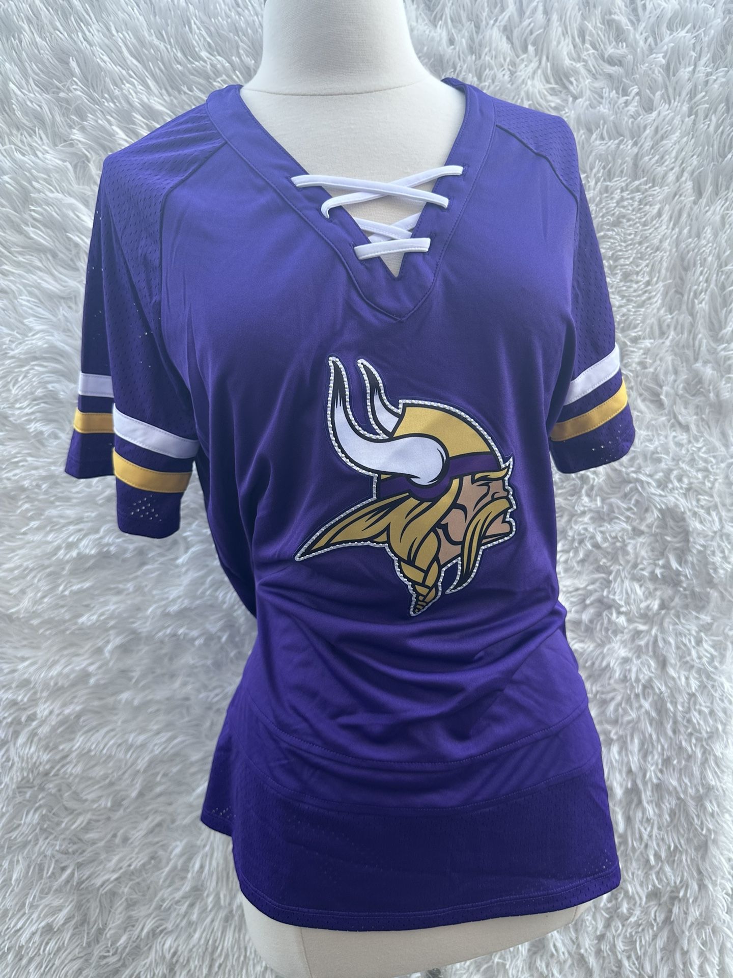 Women's Minnesota Vikings Fanatics Purple Original State Lace-Up T-Shirt Large