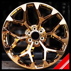 24x10 6x139.7 SNOWFLAKE REPLICA GOLD WHEELS