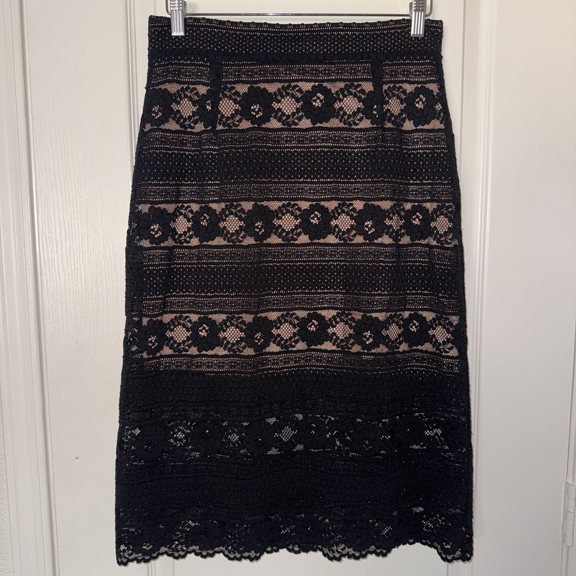 H&M Black Lace Midi Skirt
