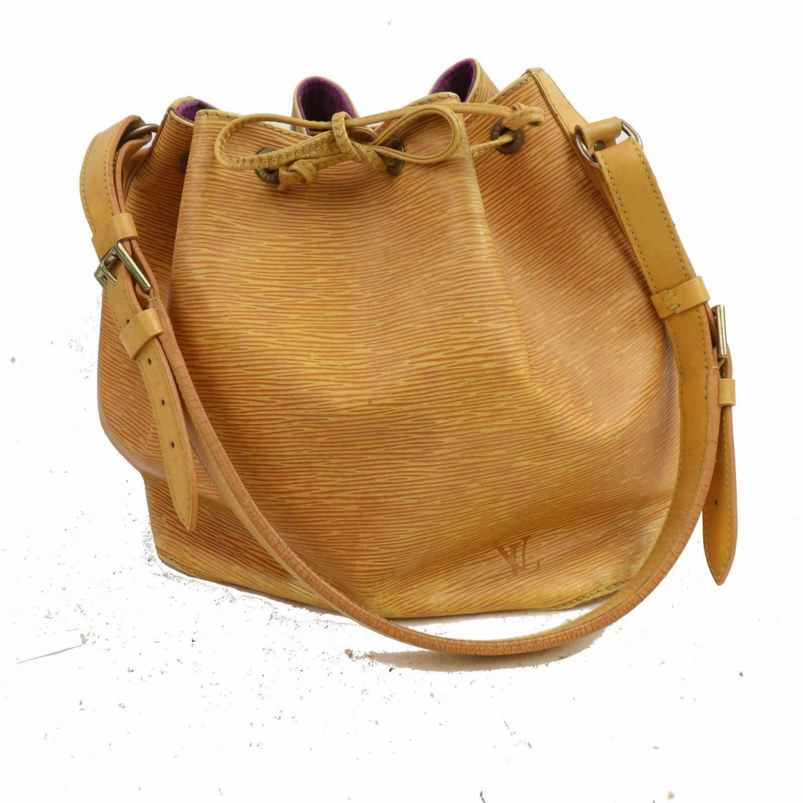 Authentic Louis Vuitton M44109 Petit Noe Yellow Epi Shoulder Bag 11311