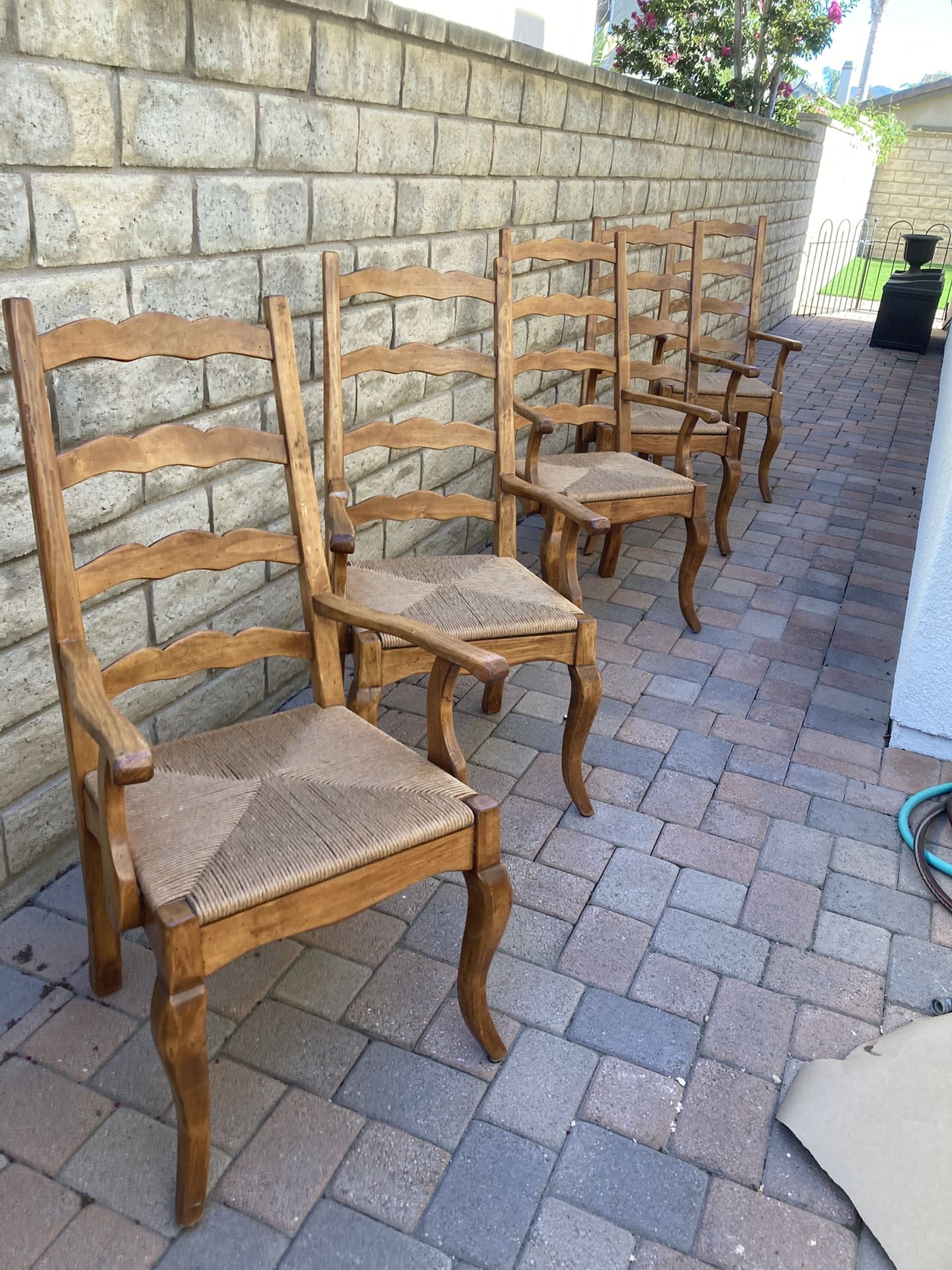 Solid Oak captain chairs