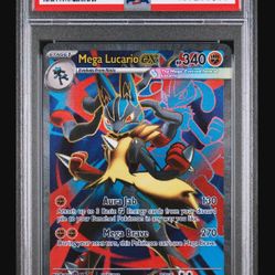 2025 Pokemon Mega Evolutions Mega Lucario Ex PSA 8
