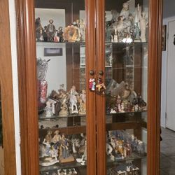 Antique Curio Cabinet Nothing Inside The Cabinet For Sale Just The Cabinet Has 6 Door Feature 2 In Front And 4 Side Glass Doors 