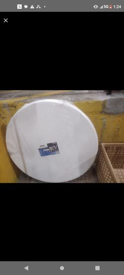 New White 39 inch Round Plastic table -patio table