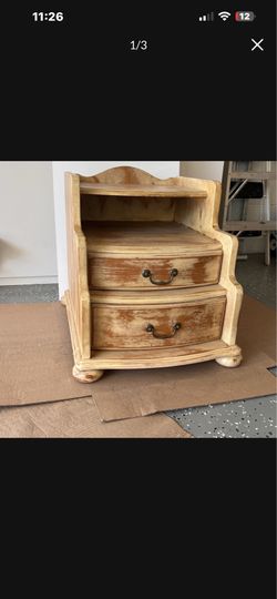 Solid wood end table with storage.