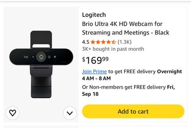 Brio Ultra 4K HD Webcam for Streaming and Meetings - Black