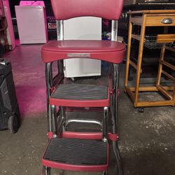 Retro Chair With Step Stool/pull Out Steps