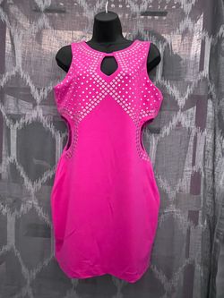 BEBE. cutout hot pink dress