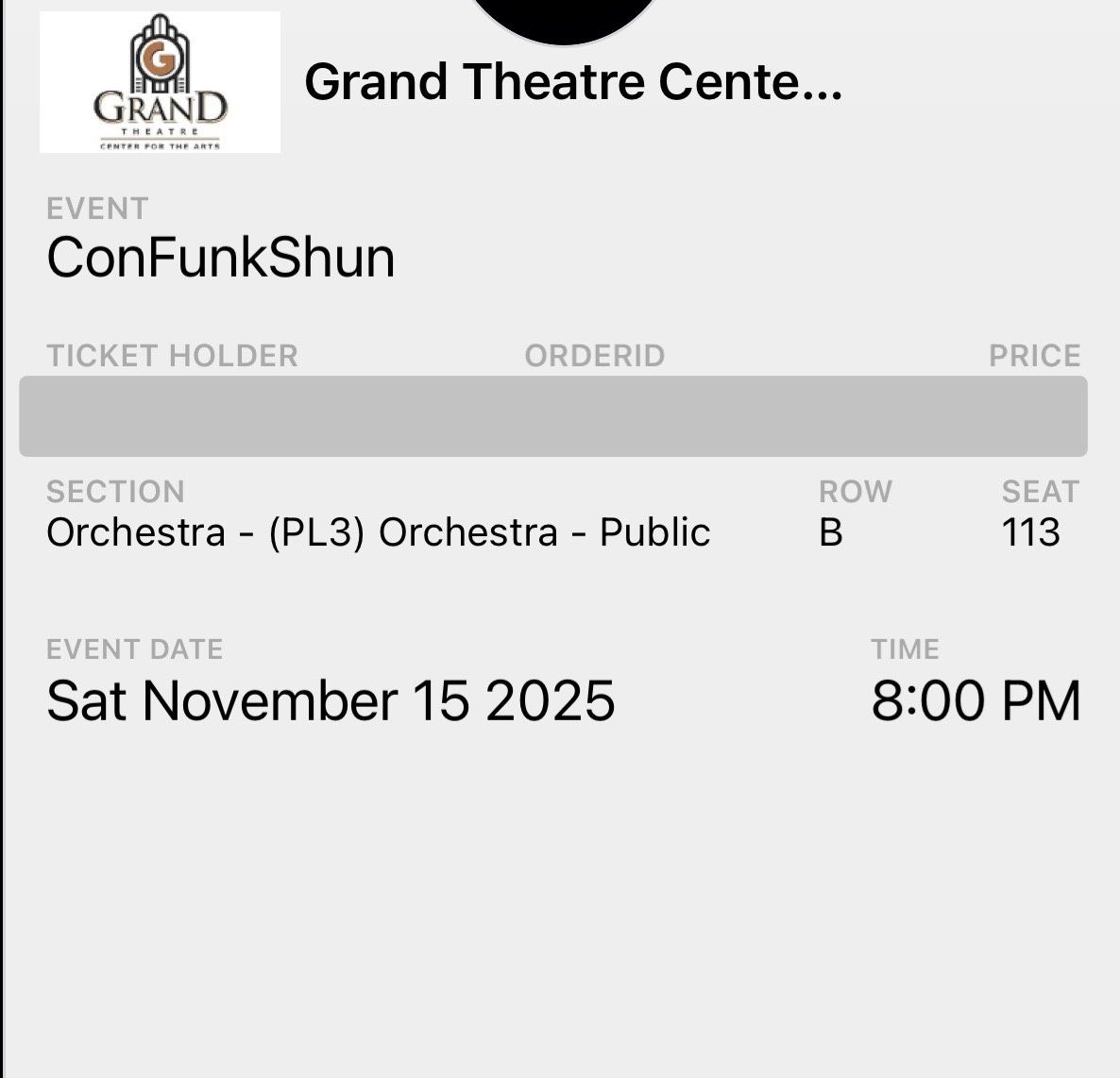 2 Concert Tickets to Confunkshun At The Grand Theatre In Tracy, Ca On 11/15/25 at 8 p.m.
